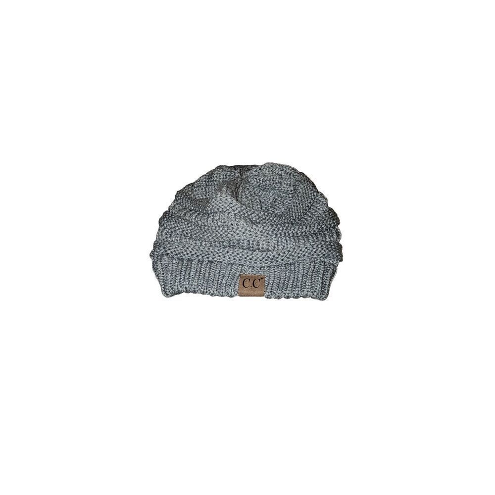 Women’s C.C Exclusives Chunky Gray Knit Beanie Hat One Size